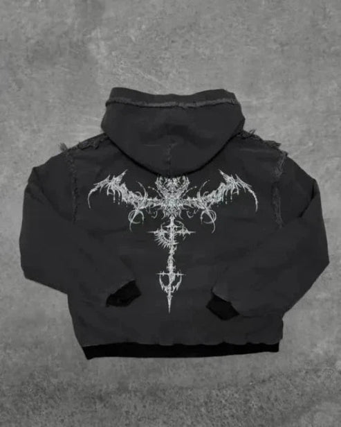 Detail van Scarecrow Canvas Rits Hoodie